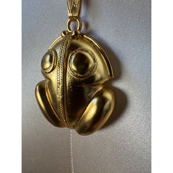24K Gold Plated Tairona Frog Pendant Necklace Adjustable Chain Handcrafted In Co - Picture 15 of 16